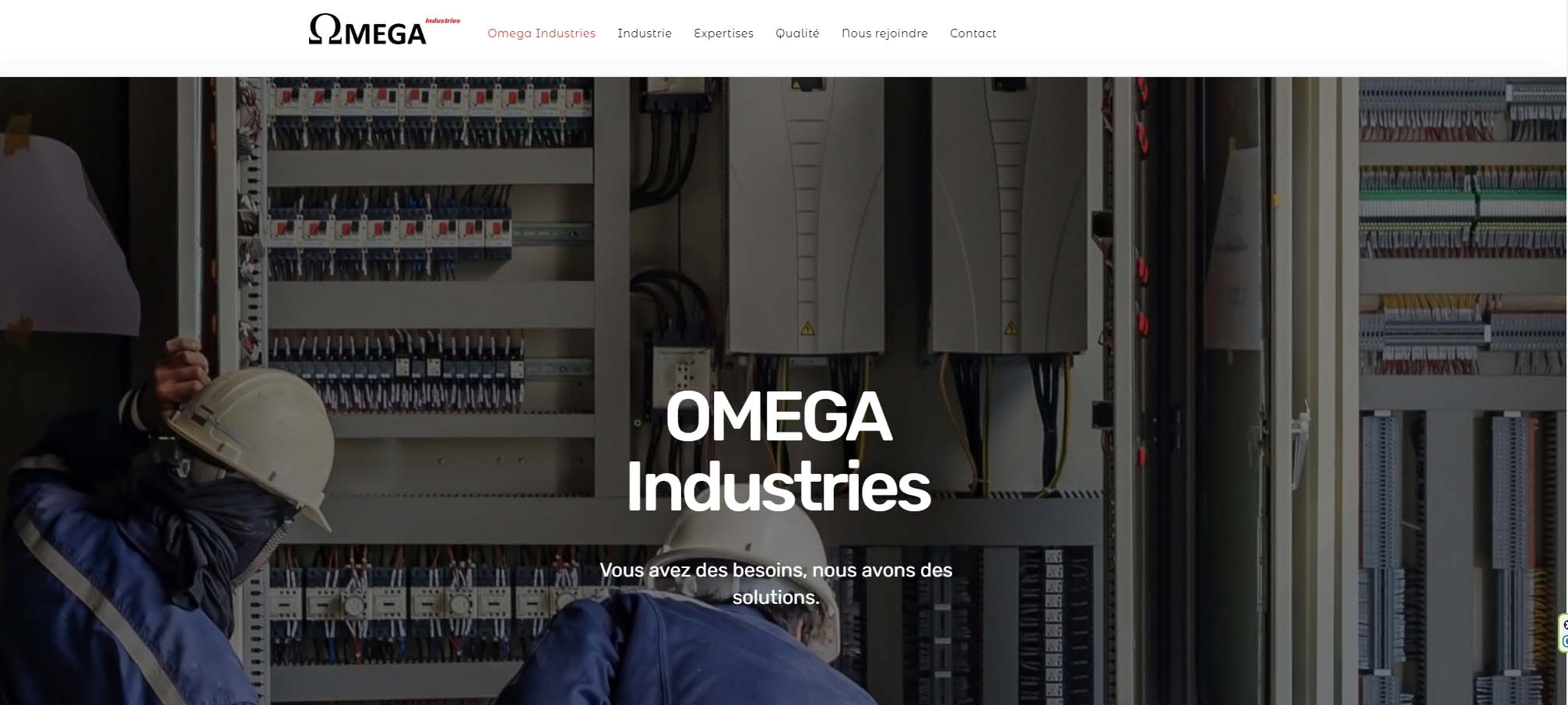 Mise en avant de la réalisation digitale web réalisée par Omega Industries